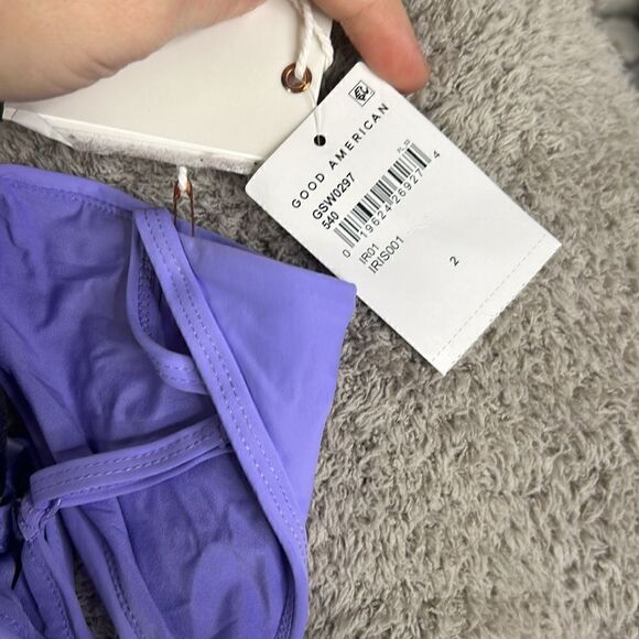 Good American Swim Bottom Women Iris Purple Always Fits Adjustable Bikini - Picture 4 of 4